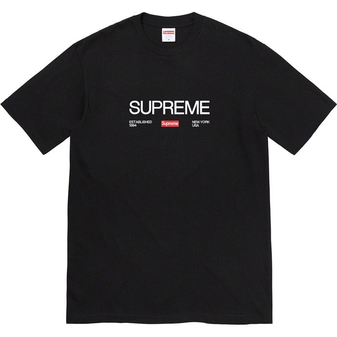 Supreme 21FW Est. T-Shirt — Black / White