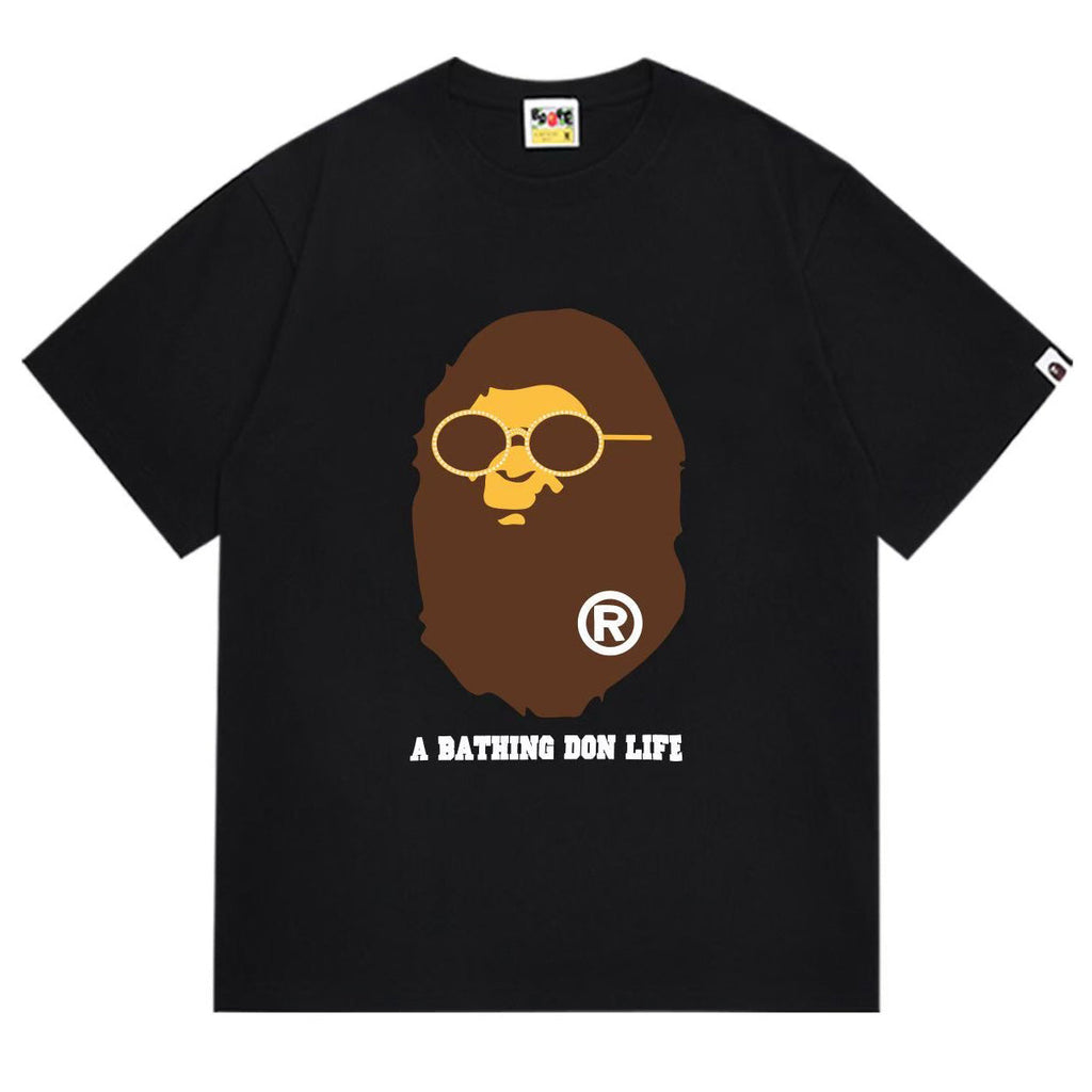 BAPE Ape Head Pattern Tee - Black & White