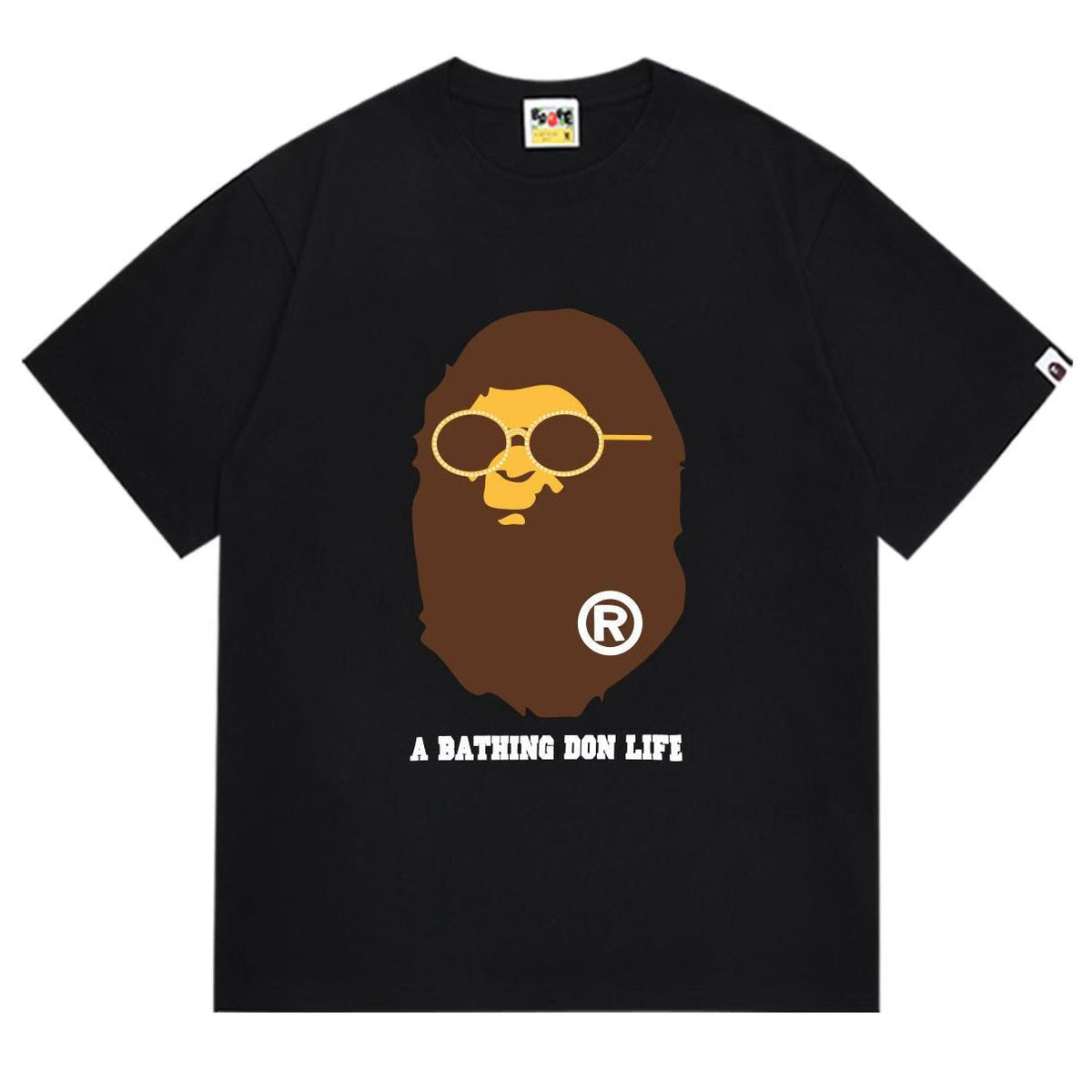 BAPE Ape Head Pattern Tee - Black & White