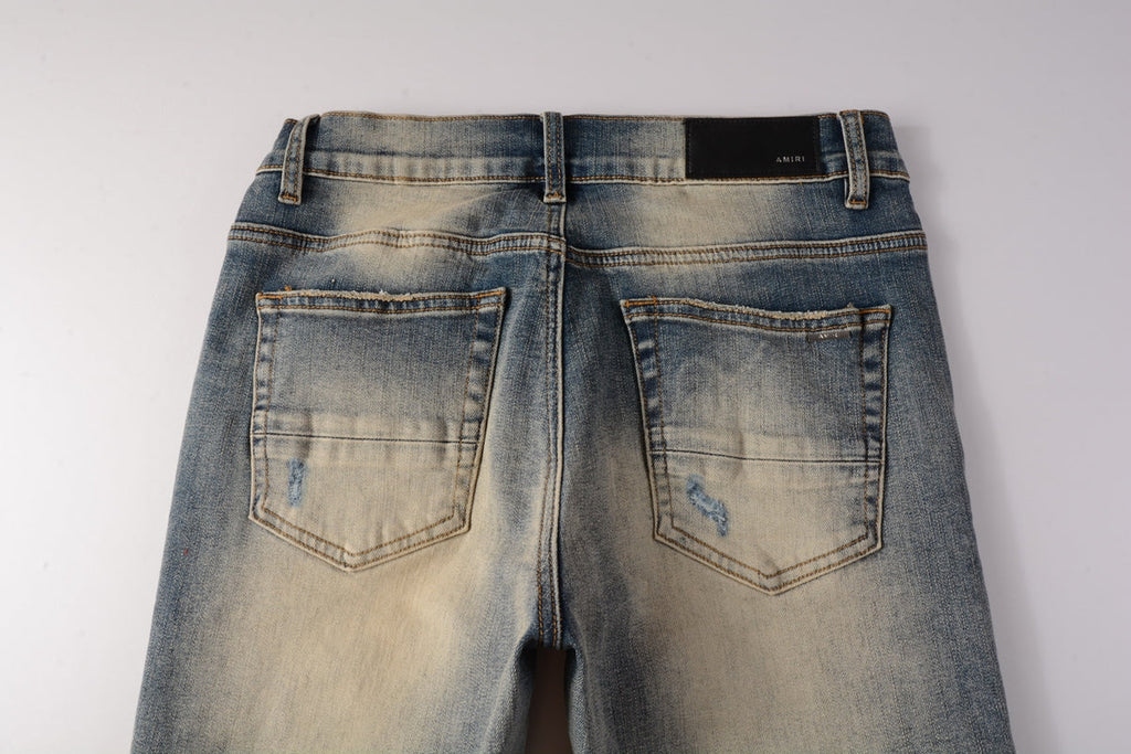 AMIRI Slim Fit Distressed Jeans – Full Length Denim