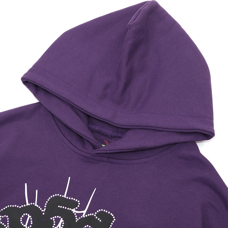 Sp5der Web Print Gothic Punk Hoodie – Purple Premium Streetwear Sweatshirt