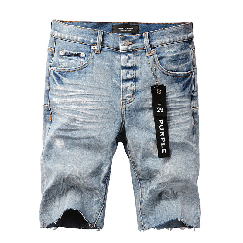 Purple Brand Relaxed-Fit Denim Shorts #5091