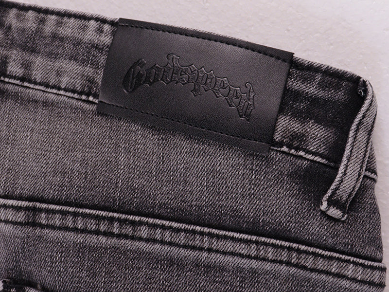 GODSPEED Denim Shorts – Slim Fit Cotton Blend Short with Frayed Detail
