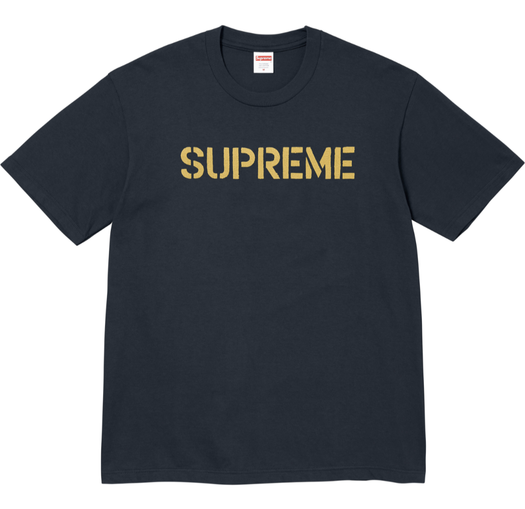 Supreme SS26 Hard Tee — Black / White / Navy