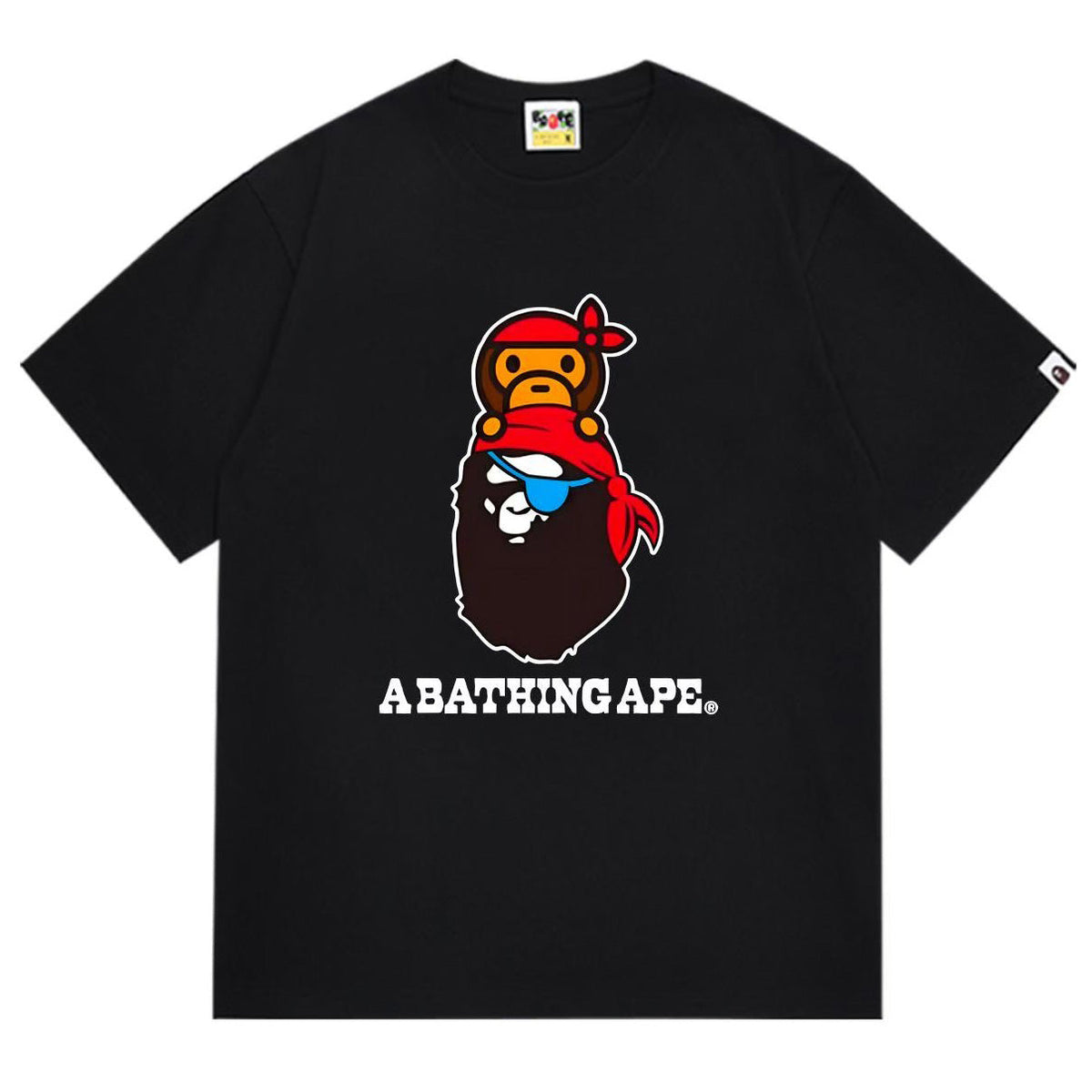 BAPE Ape Head Pattern Tee - Black & White