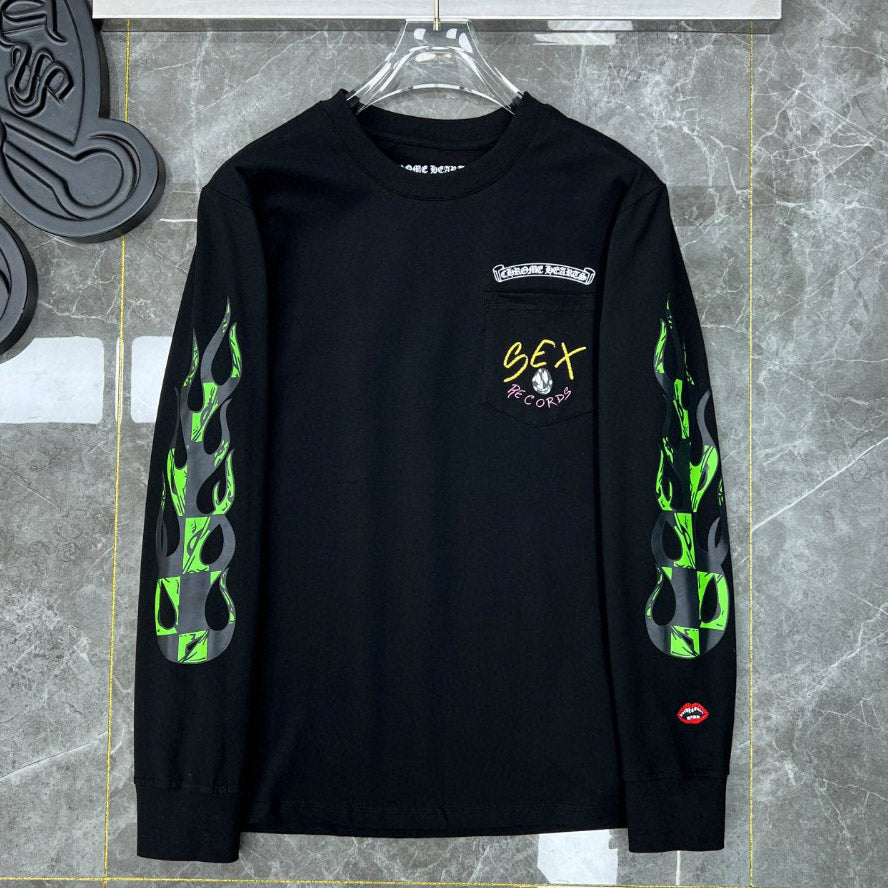 Chrome Hearts Graffiti Print Long Sleeve Tee – Black