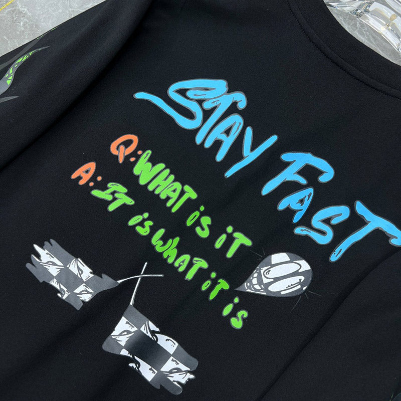 Chrome Hearts Graffiti Print Long Sleeve Tee – Black