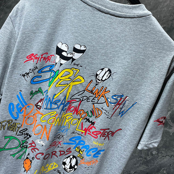 Chrome Hearts Matty Boy Brain Graffiti T-Shirt – Grey