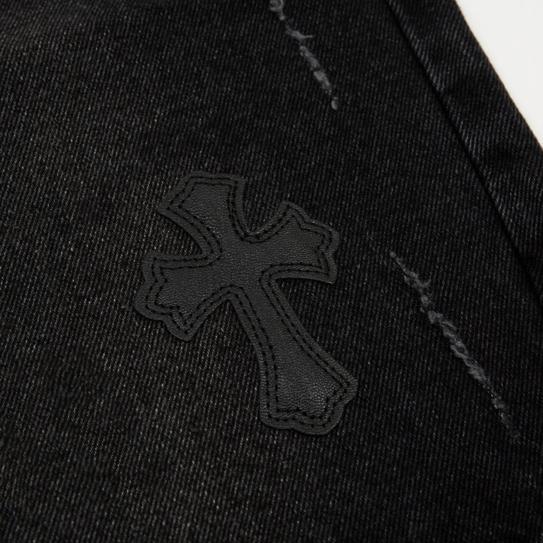 Chrome Hearts Patch Denim Shorts