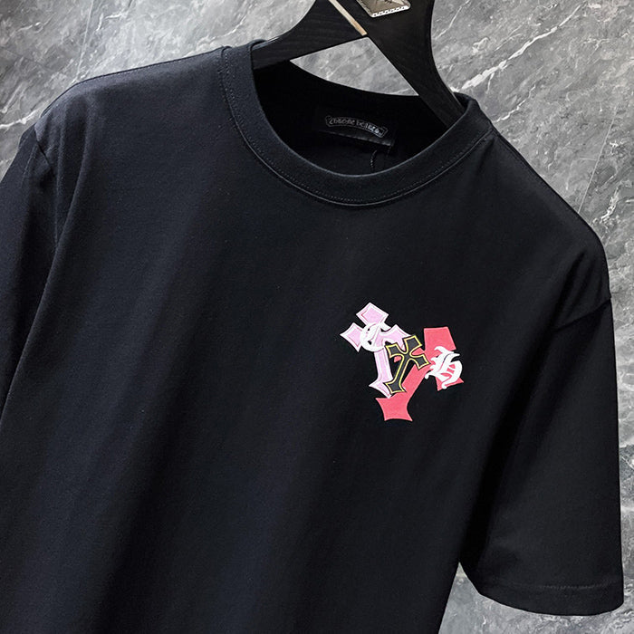 Chrome Hearts Rainbow Multi-Color Fleur Cross Explosion Tee – Black / White