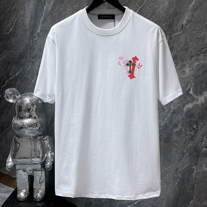 Chrome Hearts Rainbow Multi-Color Fleur Cross Explosion Tee – Black / White