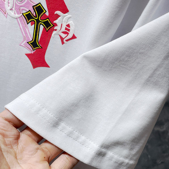 Chrome Hearts Rainbow Multi-Color Fleur Cross Explosion Tee – Black / White