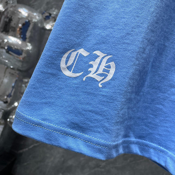 Chrome Hearts St. Barth Exclusive Scroll Banner Tee – Blue