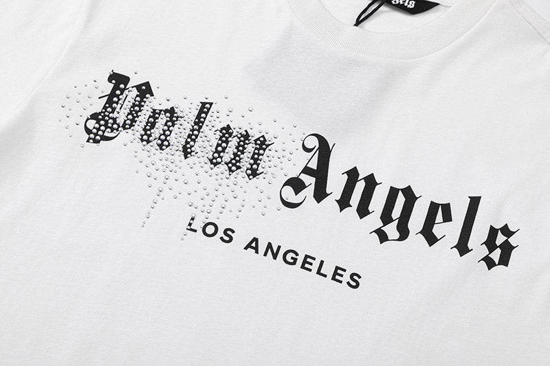 Palm Angels Los Angeles Crystal Logo T-Shirt