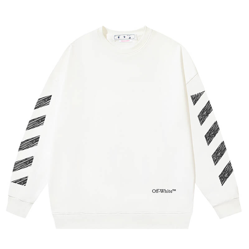 Off-White Scribble Diagonal Boxy Crewneck Sweatshirt