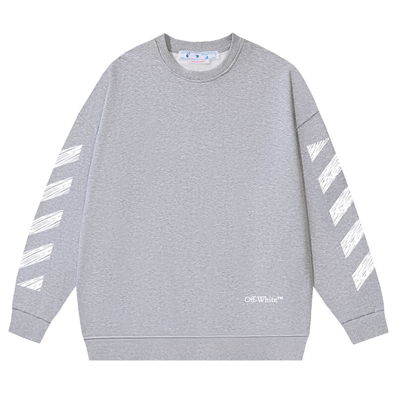 Off-White Scribble Diagonal Boxy Crewneck Sweatshirt