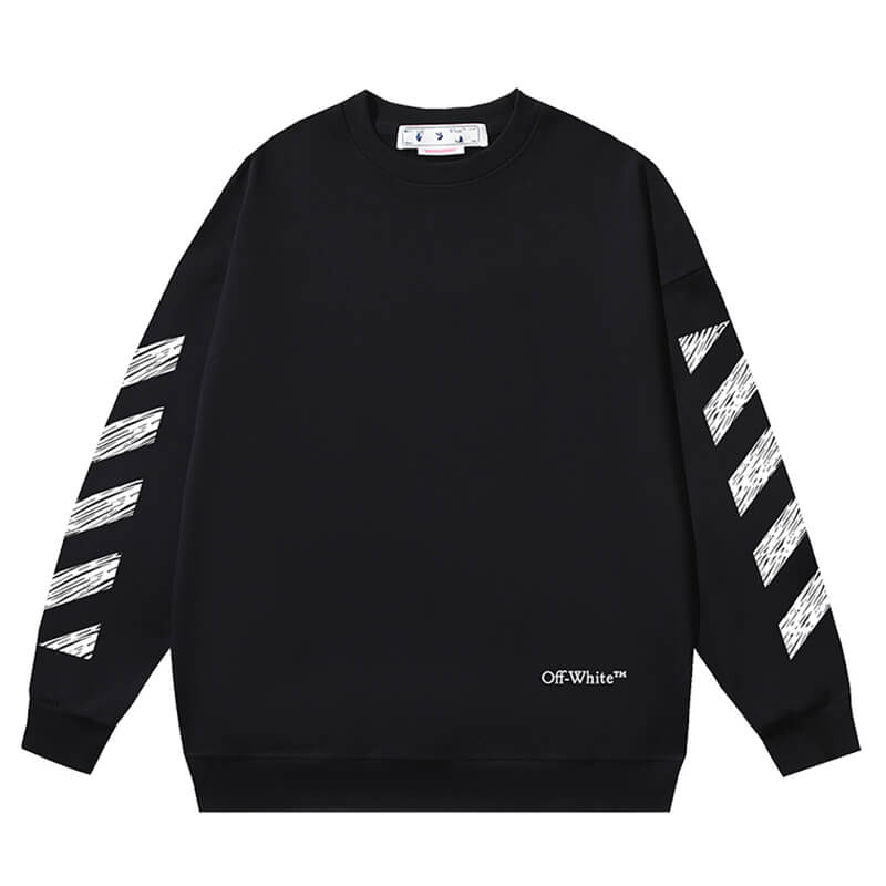 Off-White Scribble Diagonal Boxy Crewneck Sweatshirt
