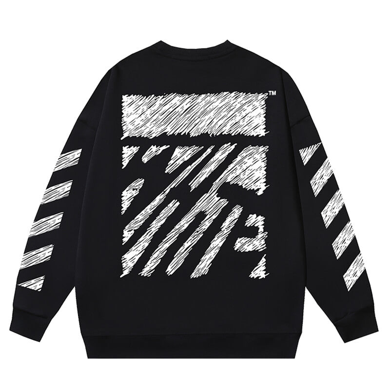 Off-White Scribble Diagonal Boxy Crewneck Sweatshirt