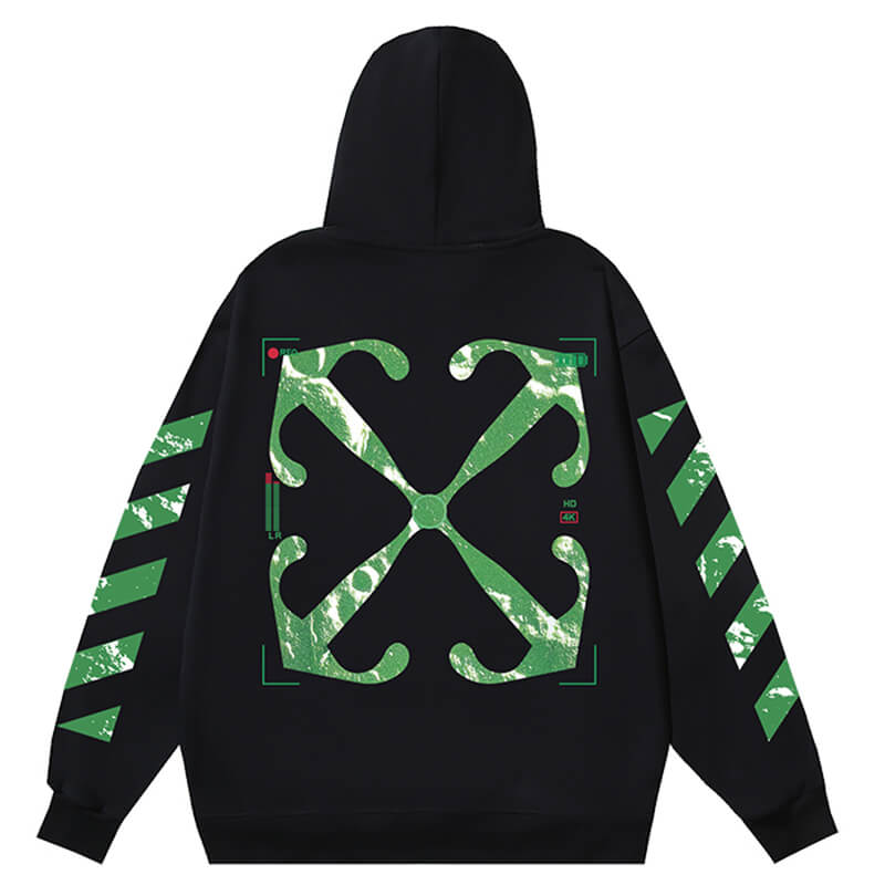 Off-White Moon Camera Arrow Skate Hoodie – Green Marble Print