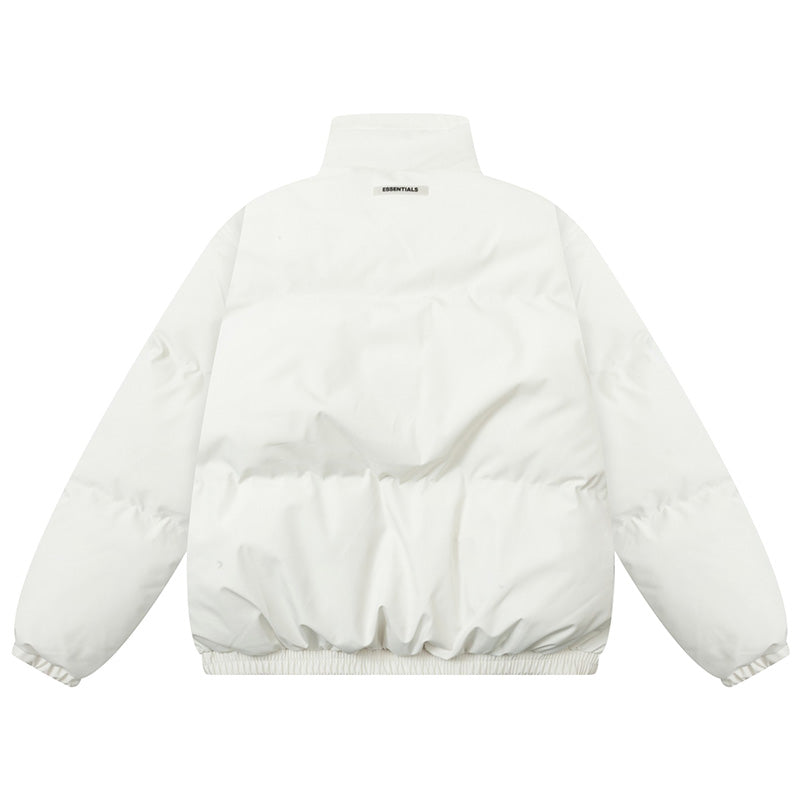 Fear Of God Double Line Essential Laser Stand-Collar Cotton Jacket – White