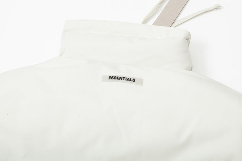 Fear Of God Double Line Essential Laser Stand-Collar Cotton Jacket – White