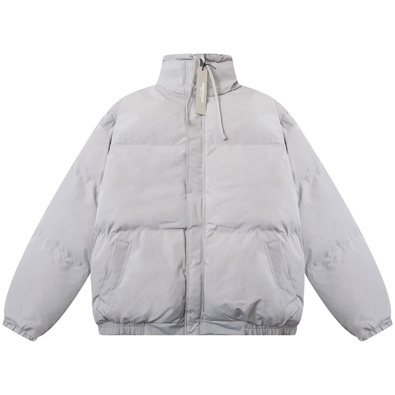 Fear Of God Double Line Essential Laser Stand-Collar Cotton Jacket – Light Grey