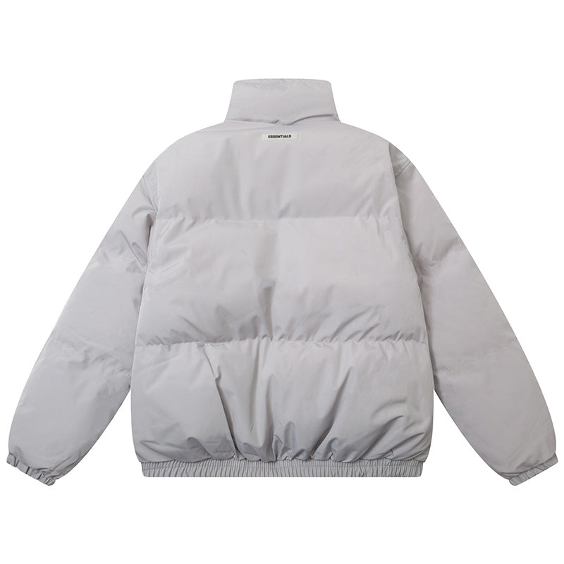 Fear Of God Double Line Essential Laser Stand-Collar Cotton Jacket – Light Grey