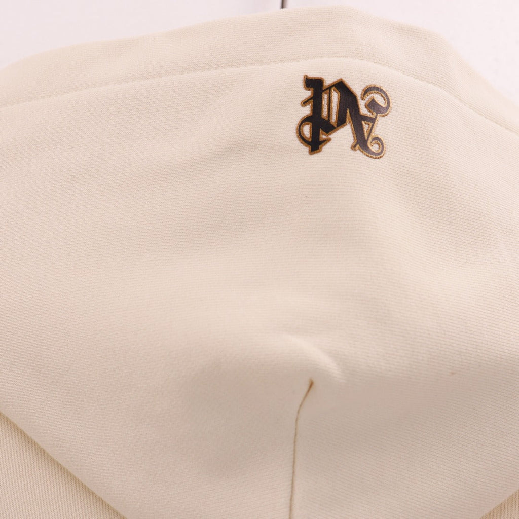 Palm Angels Foggy PA Cotton Hoodie – Beige Men's Logo Hoodie