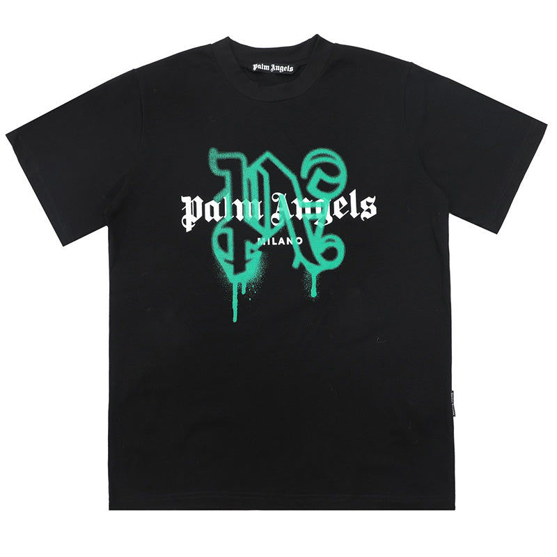 Palm Angels Logo Print T-Shirt – Black | 100% Cotton