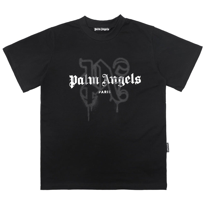 Palm Angels Logo Print T-Shirt – Black & White | 100% Cotton