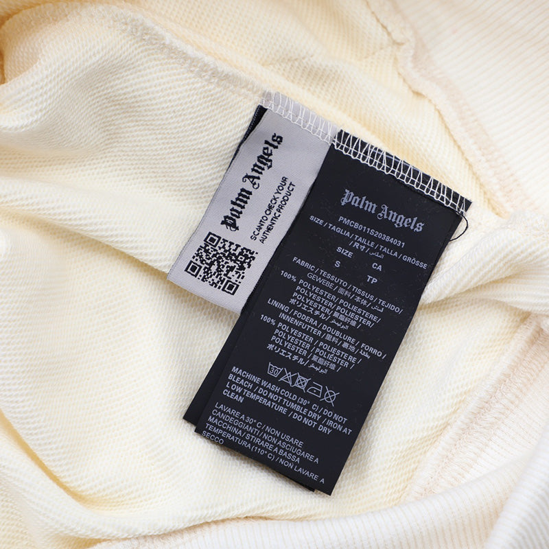 Palm Angels Paint Splatter Slogan Hoodie – Beige