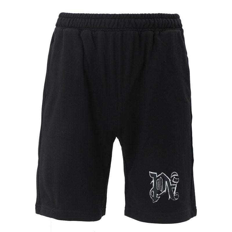 Palm Angels Hyper Monogram-Print Track Shorts – Men's Cotton Shorts | Black & White