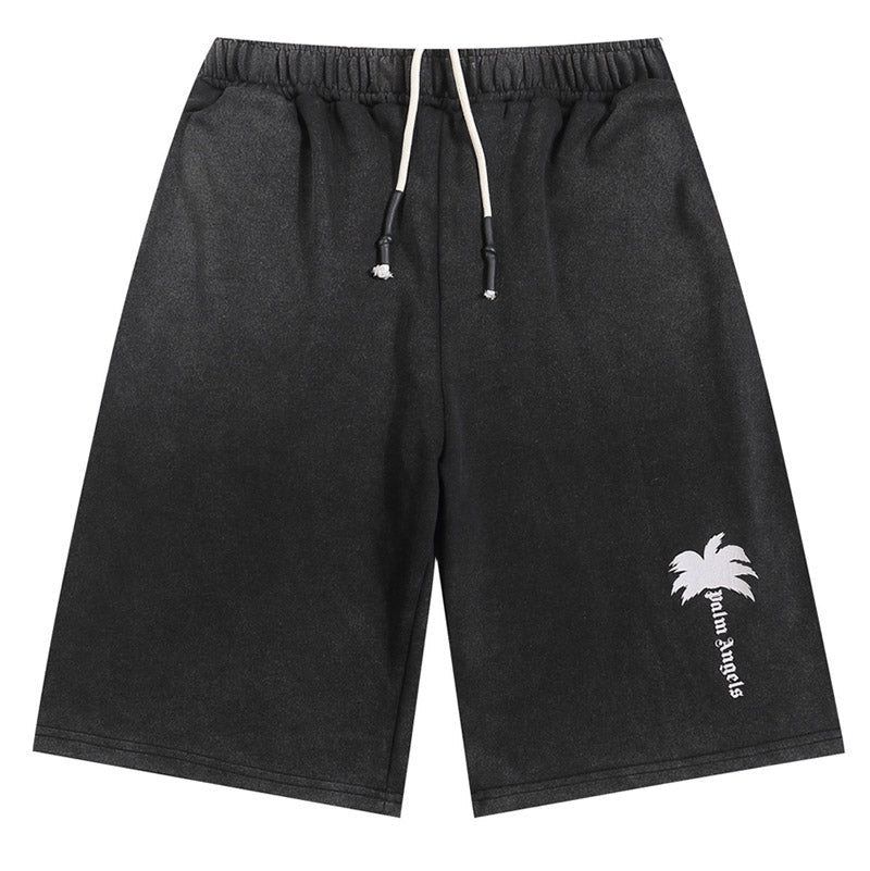 Palm Angels The Palm Cotton Sweat Shorts — Black