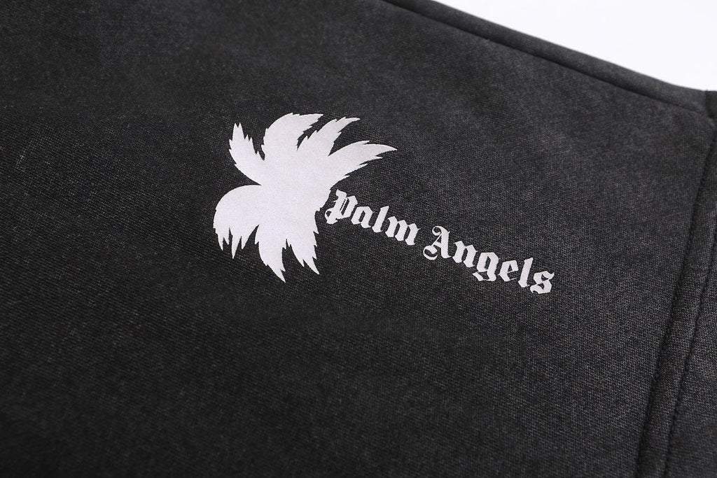 Palm Angels The Palm Cotton Sweat Shorts — Black