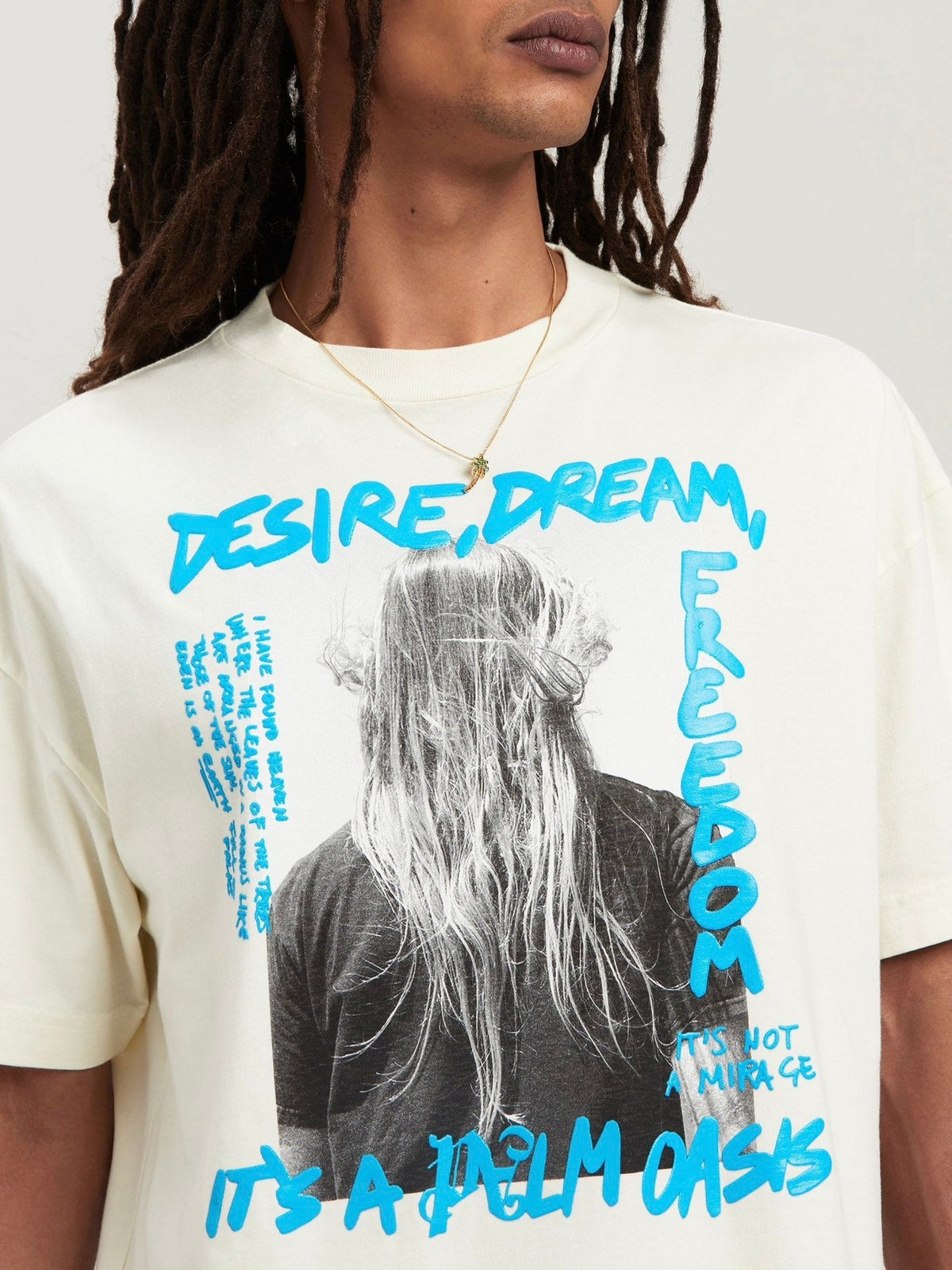 Palm Angels Blue Oasis Cotton T-Shirt