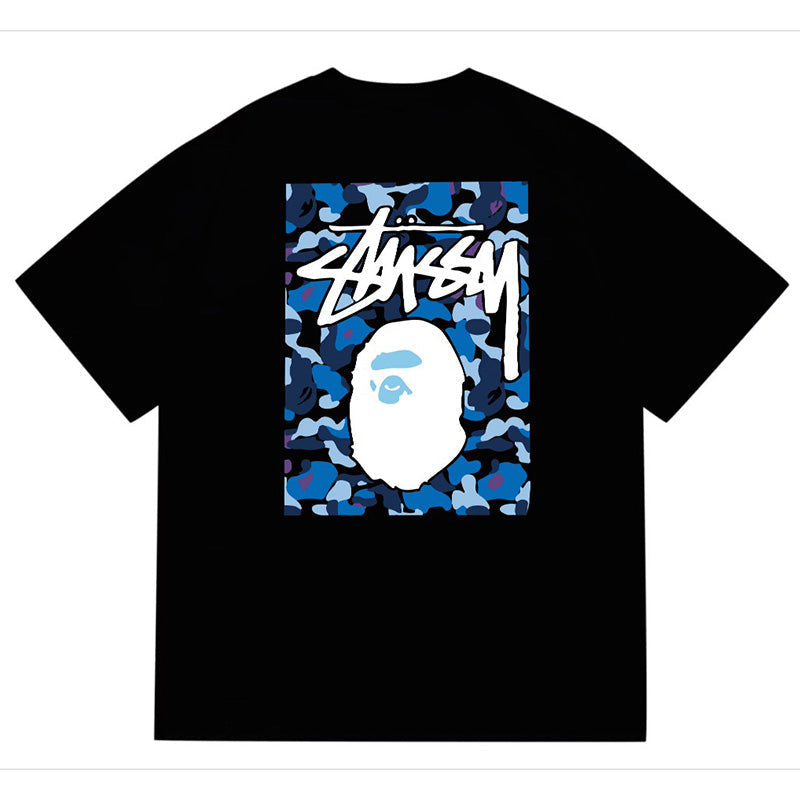 BAPE x Stussy Ape Head Tee - Black & White