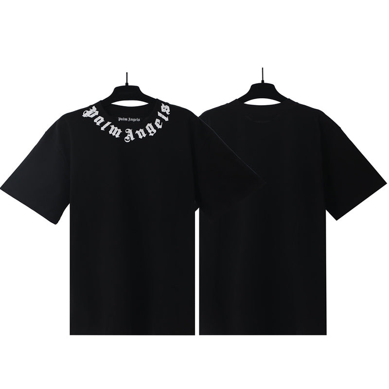 Palm Angels Gothic Neck Logo Necklace Oversized T-Shirt