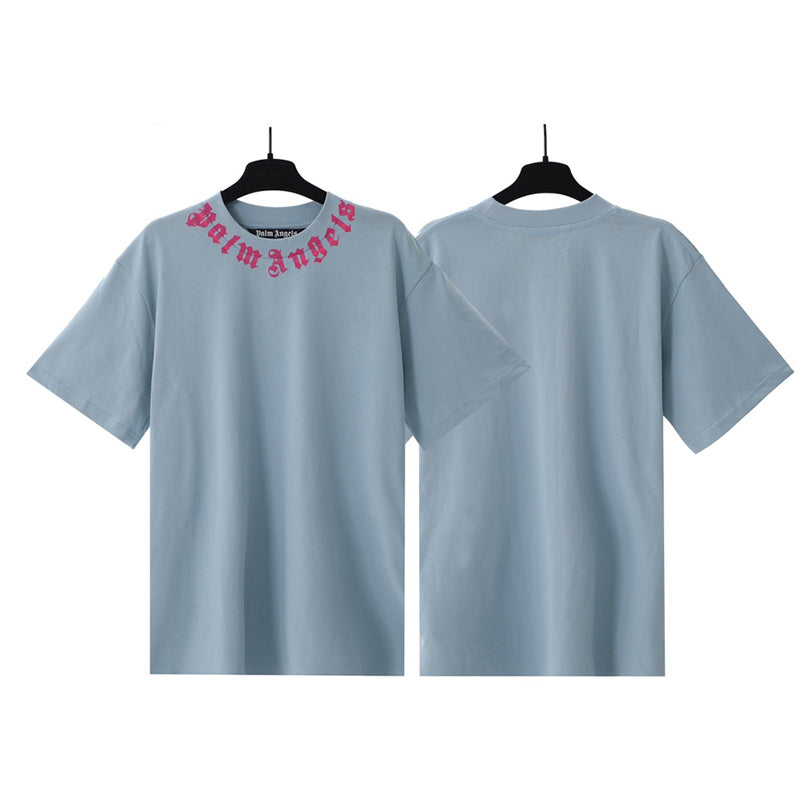Palm Angels Gothic Neck Logo Necklace Oversized T-Shirt