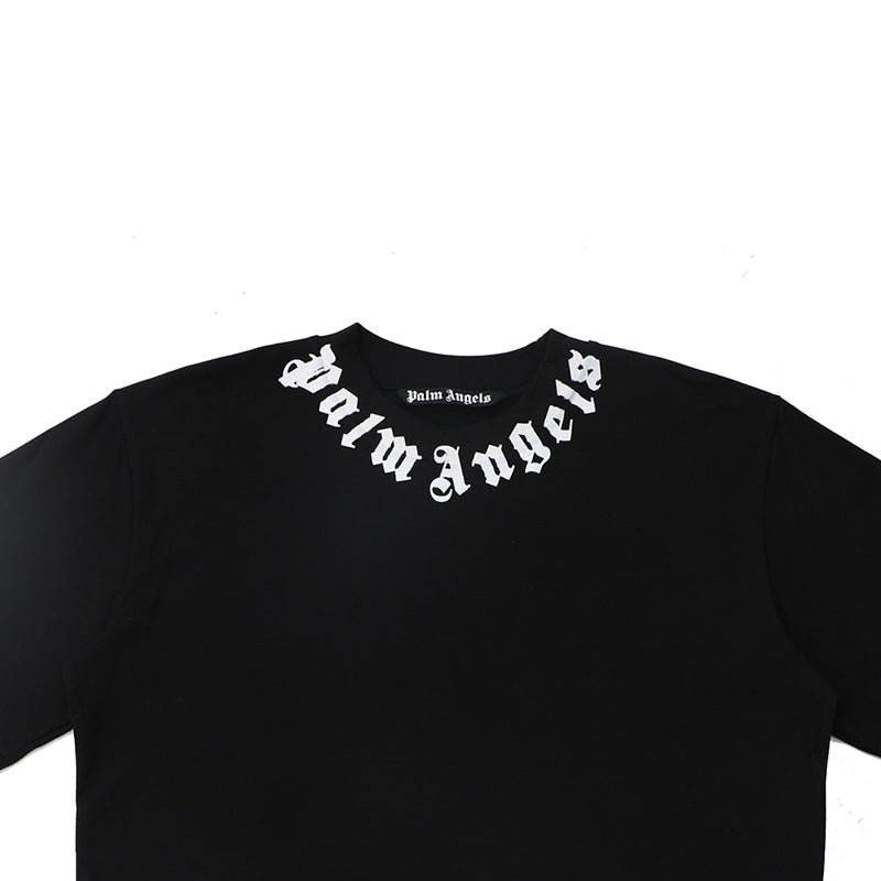 Palm Angels Gothic Neck Logo Necklace Oversized T-Shirt