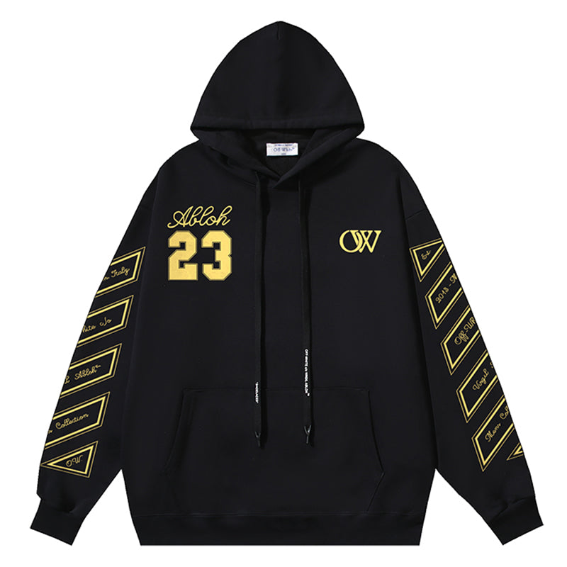Off-White Abloh "23" Skate Hoodie – Gold Varsity Print