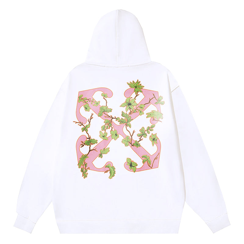 OFF-WHITE Ramage Flower Arrow Drawstring Hoodie