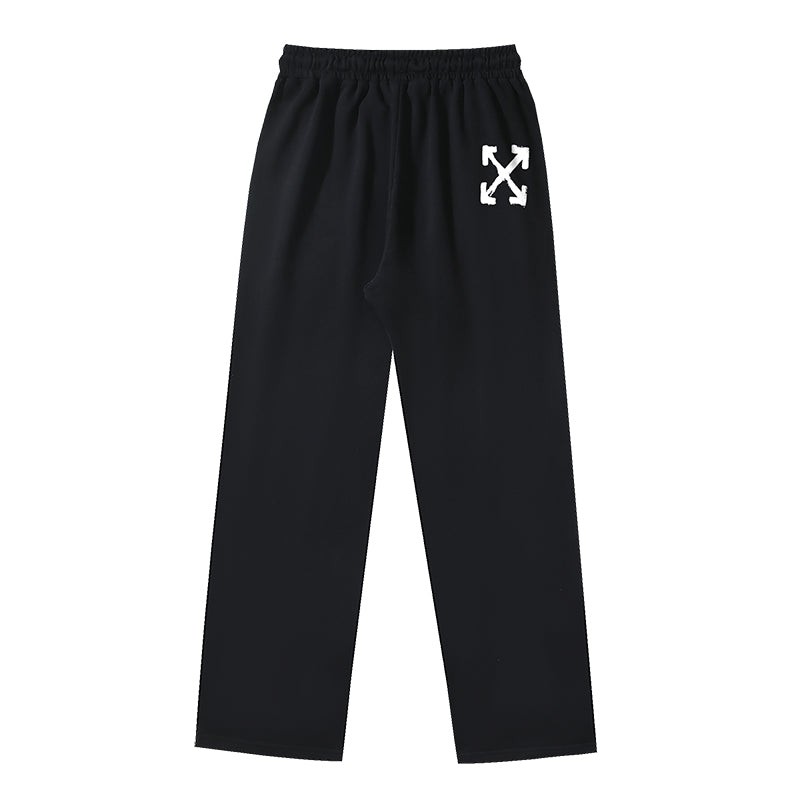 OFF-WHITE Arrow Logo Straight-Leg Casual Pants