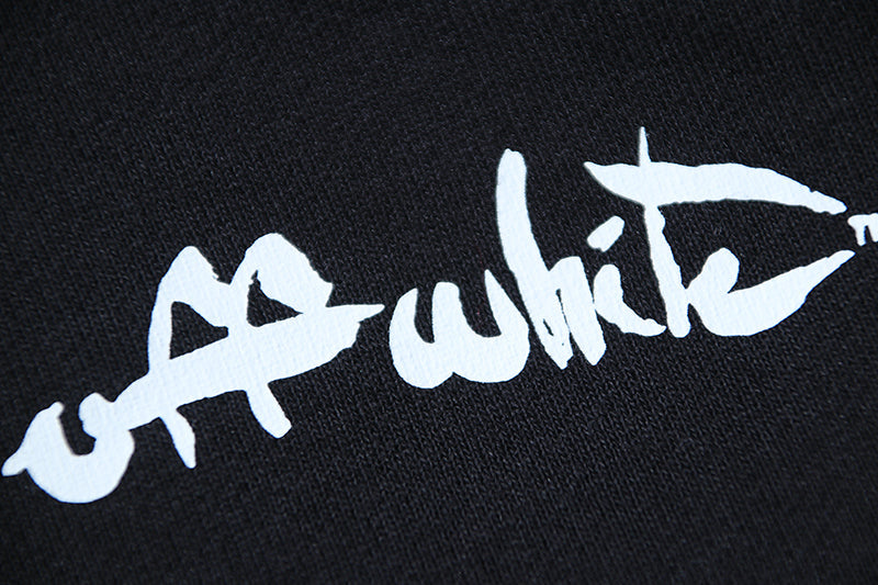 OFF-WHITE Cursive Script & Brushstroke Arrow Straight-Leg Pants