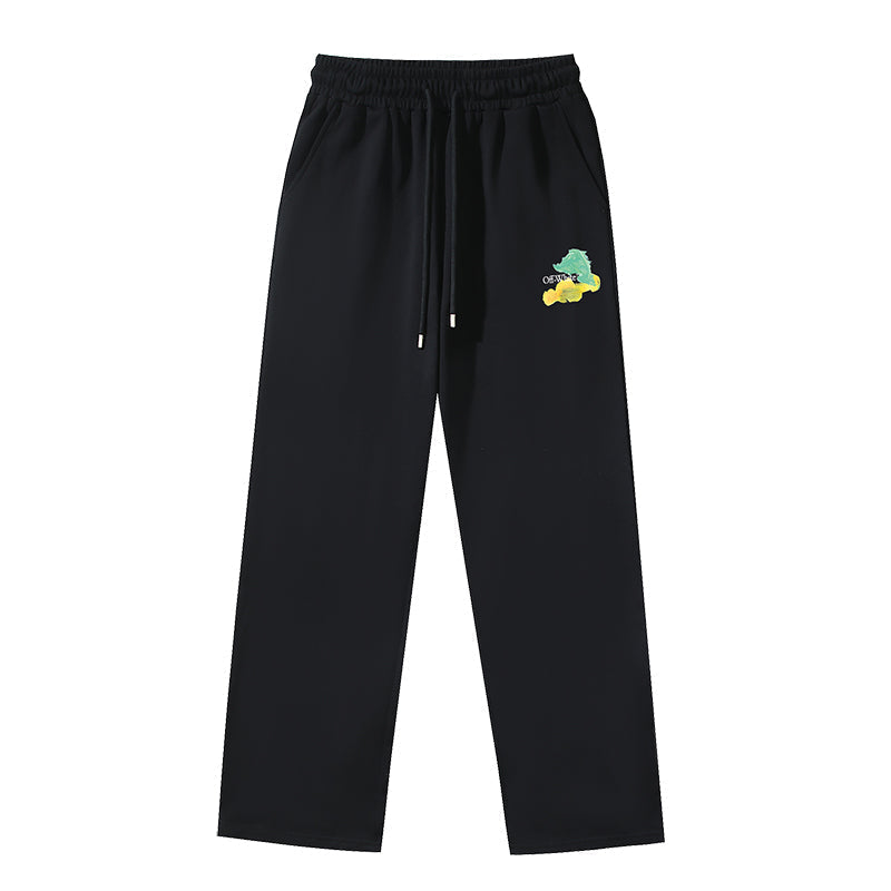 Arrow Graphic Print Casual Trousers – Loose Straight Leg Sweatpants