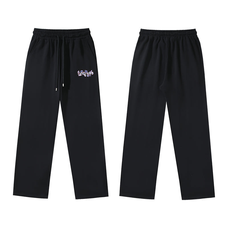 Off-White Floral Graphic Straight-Leg Sweatpants
