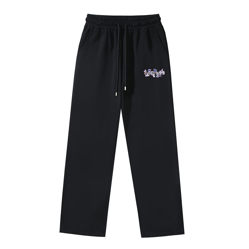 Off-White Floral Graphic Straight-Leg Sweatpants