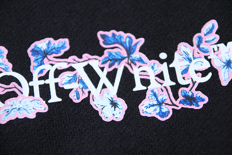 Off-White Floral Graphic Straight-Leg Sweatpants