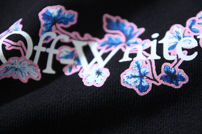 Off-White Floral Graphic Straight-Leg Sweatpants