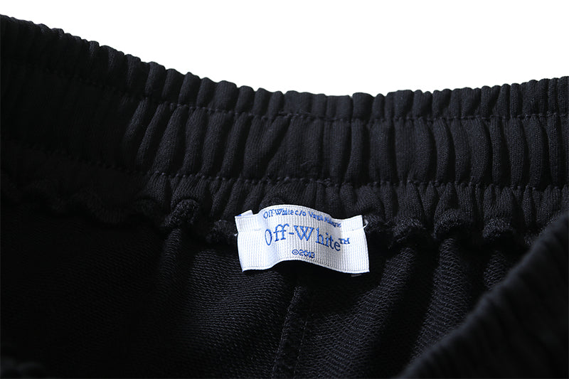 Off White Striped Wave Print Pants