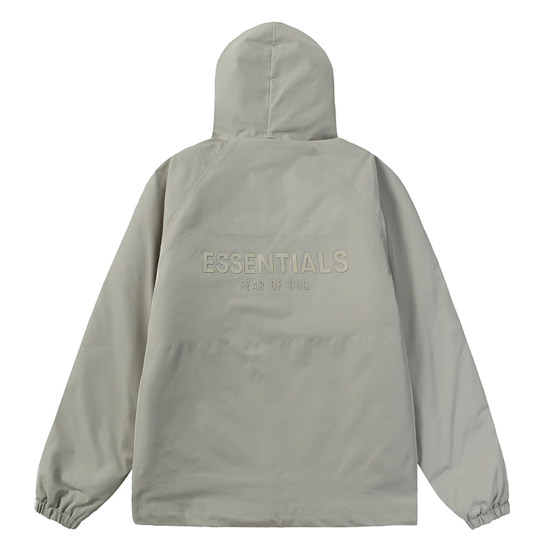 Fear Of God Essentials Padded Hooded Jacket – Light Blue / Grey